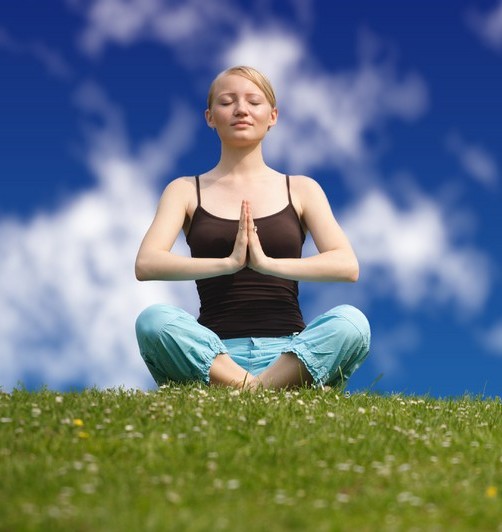 outdoor yoga pose woman